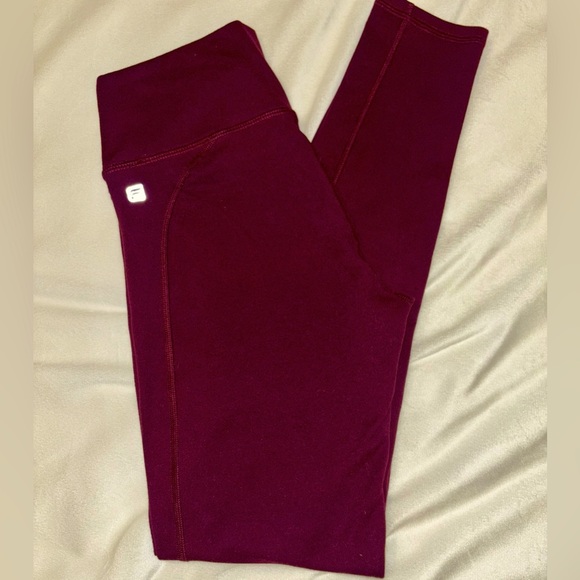 Fabletics Burgandy Power Hold Leggings - Picture 1 of 3